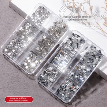 Poshman Princess Series körömdíszítő kristályok, Flat Bottom Drill, Bow & Butterfly minták, Édes stílus