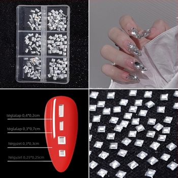 Poshman Princess Series körömdíszítő kristályok, Flat Bottom Drill, Bow & Butterfly minták, Édes stílus