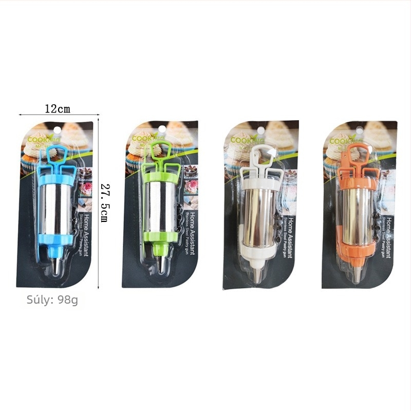 Rozsdamentes acél díszítő pisztoly készlet, One Mind, sütemények krémdíszítéséhez, modern minimalista stílus