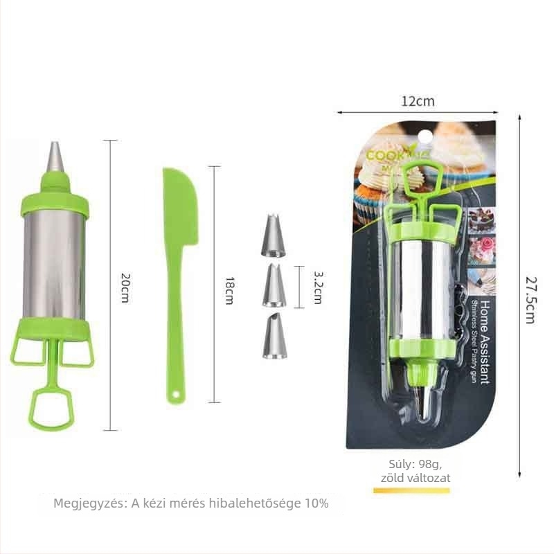 Rozsdamentes acél díszítő pisztoly készlet, One Mind, sütemények krémdíszítéséhez, modern minimalista stílus