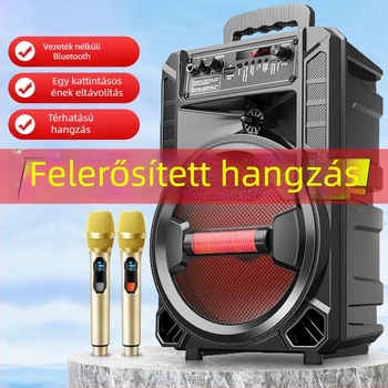 Bluetooth karaoke hangszóró beépített akkumulátorral, hordozható kültéri használatra, nagy hangerő
