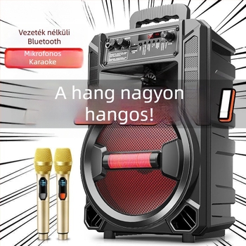 Bluetooth karaoke hangszóró beépített akkumulátorral, hordozható kültéri használatra, nagy hangerő