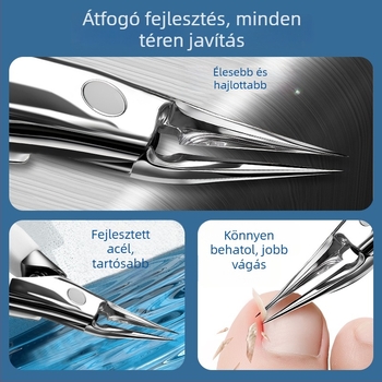 Körömvágó olló anti-splash dizájnnal, sascsőr alakú állkapcsokkal és hegyes orral, háztartási használatra