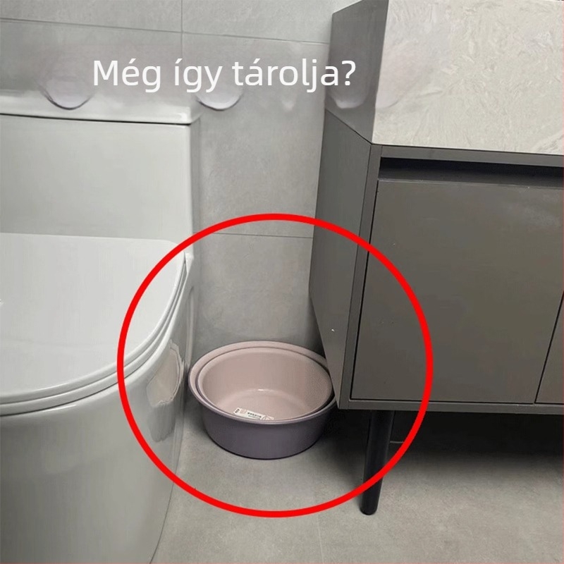 Fürdőszobai mosdó alatti tároló állvány, vasból, akasztó típus, 1 polc, modern minimál stílus