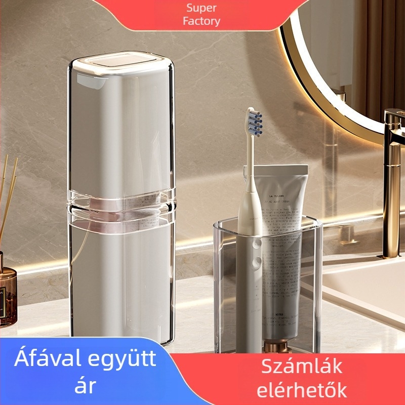 Beiduoyang Utazó fogkefés pohár, négyszögletes dizájn, PET anyag, testreszabható logó