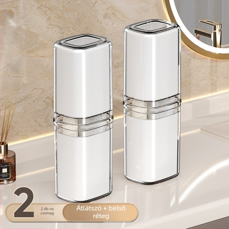 Beiduoyang Utazó fogkefés pohár, négyszögletes dizájn, PET anyag, testreszabható logó