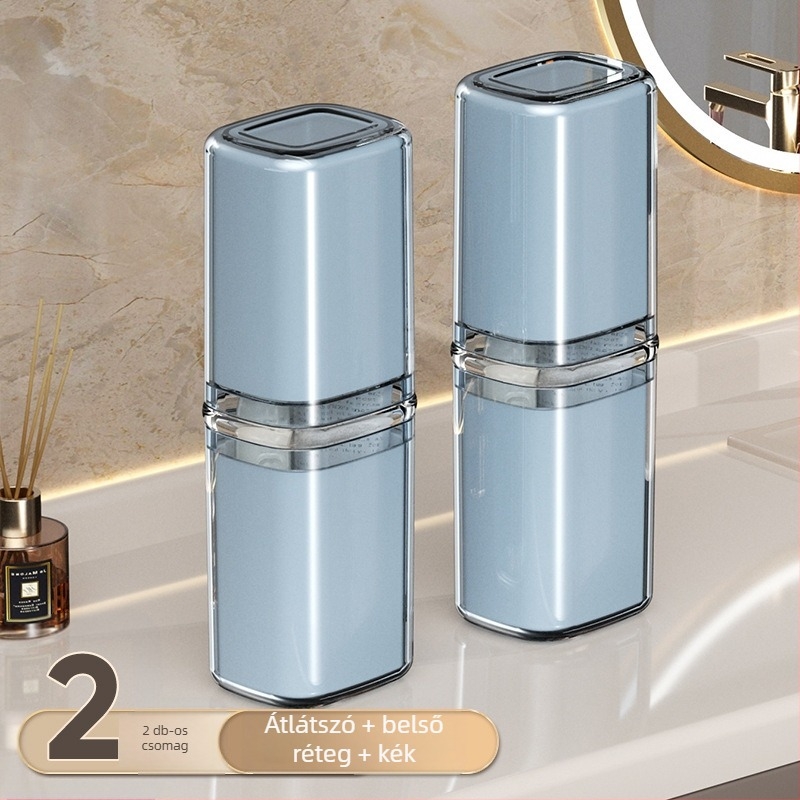 Beiduoyang Utazó fogkefés pohár, négyszögletes dizájn, PET anyag, testreszabható logó