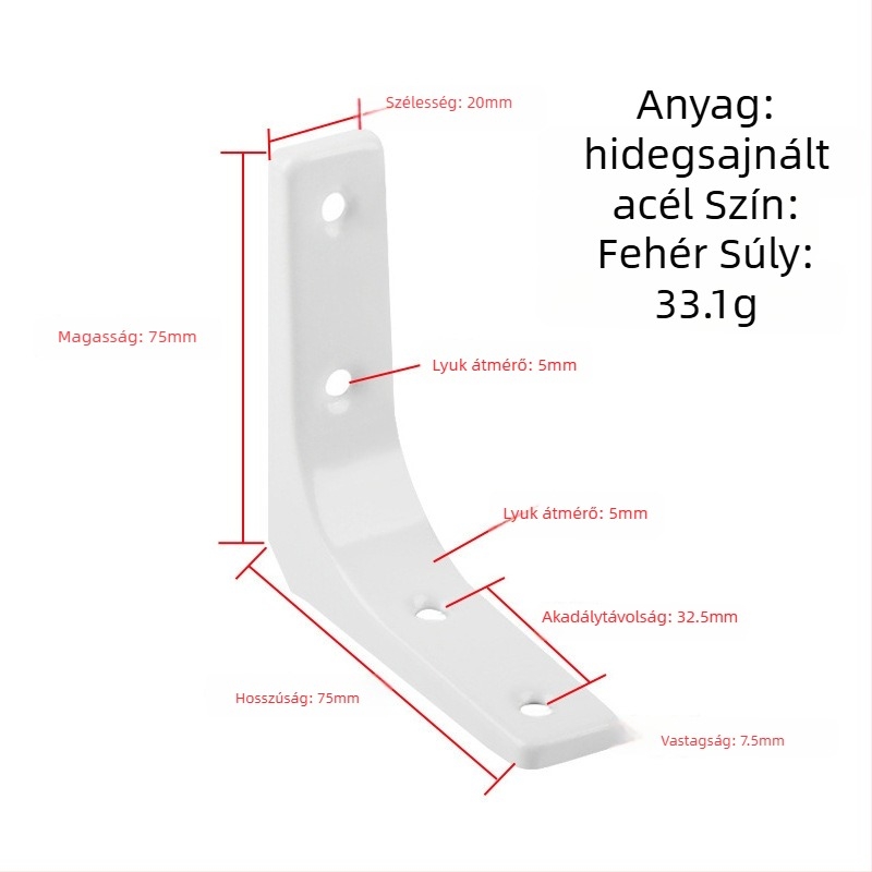 Ívelt rozsdamentes acélból készült háromszög falitartó, 90° támogatás, ívelt típus, univerzális felszerelés
