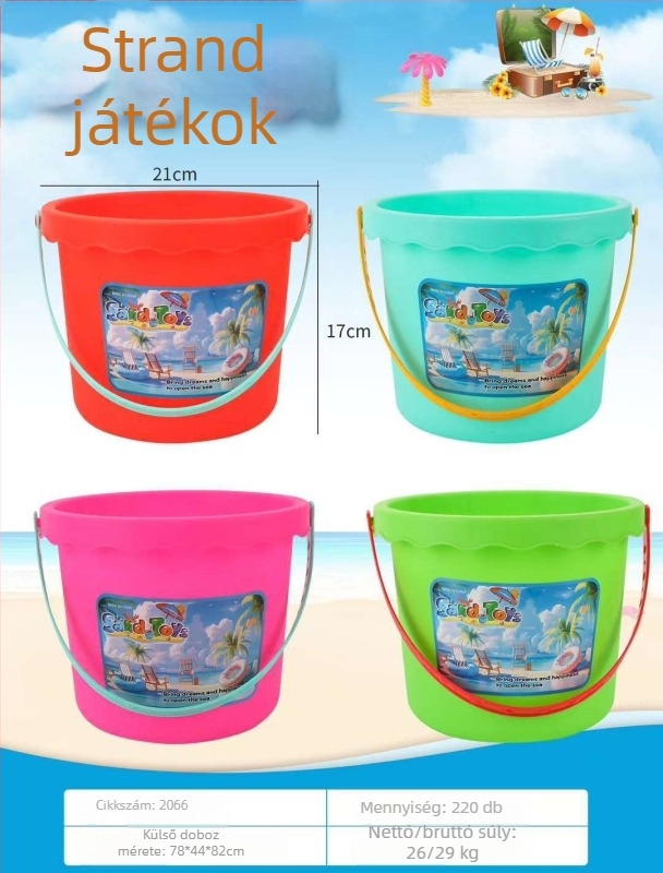 Műanyag tengerparti játék vödör homok és víz játékhoz, hal játék, 4–6 éveseknek, 3C tanúsított
