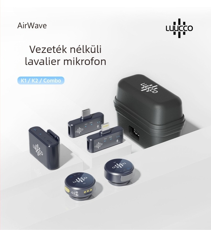 LUUCCO vezetékes lavalier mikrofon, omnidirekcionális, beépített akkumulátor, 20 Hz–20 kHz frekvencia, SNR ≥70 dB, akkumulátor-üzemidő 3–6 óra