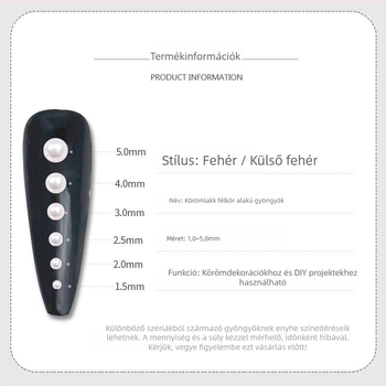 Rose forest gyöngyös műkörmös dekorációkészlet — félkör alakú, sík aljú gyöngyök; Anyagok: műanyag, gyöngy, gyanta; Minták: virág, szerelem, vízcsepp