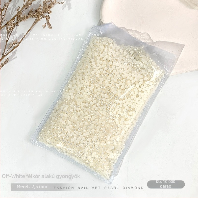 Rose forest gyöngyös műkörmös dekorációkészlet — félkör alakú, sík aljú gyöngyök; Anyagok: műanyag, gyöngy, gyanta; Minták: virág, szerelem, vízcsepp