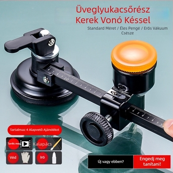 Többfunkciós üvegkörvágó kés olajat töltő görgővel, ipari osztály, vastagított kialakítás