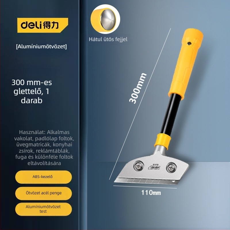 Üvegkaparó penge kiterjesztett ütő éllel a varratok befejezésére és ragasztó eltávolítására; modell: Ügyfélszolgálat; Márka: Egyéb