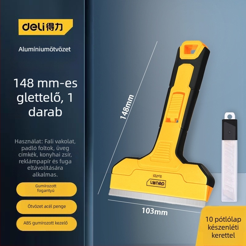 Üvegkaparó penge kiterjesztett ütő éllel a varratok befejezésére és ragasztó eltávolítására; modell: Ügyfélszolgálat; Márka: Egyéb