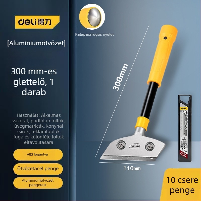 Üvegkaparó penge kiterjesztett ütő éllel a varratok befejezésére és ragasztó eltávolítására; modell: Ügyfélszolgálat; Márka: Egyéb