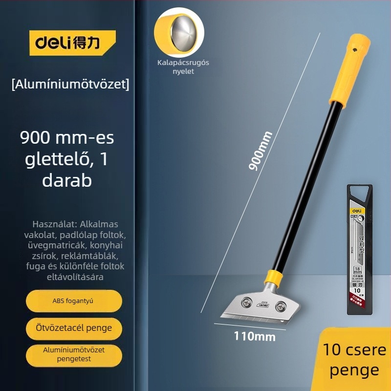 Üvegkaparó penge kiterjesztett ütő éllel a varratok befejezésére és ragasztó eltávolítására; modell: Ügyfélszolgálat; Márka: Egyéb