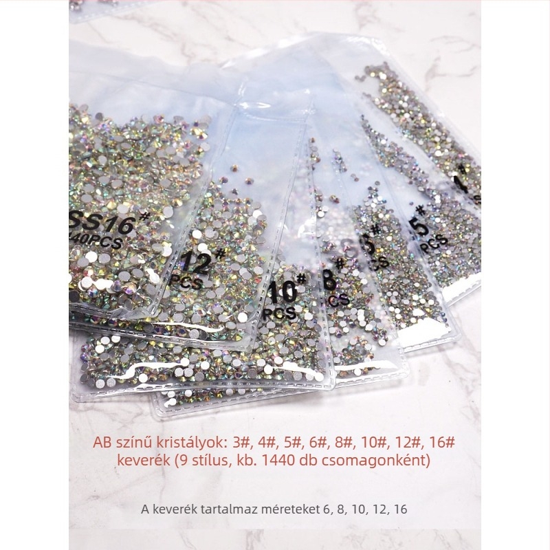 Körömdísz kis majommal, osztrák utánzat gyémántok, alumínium-oxid, alapcsomagolás