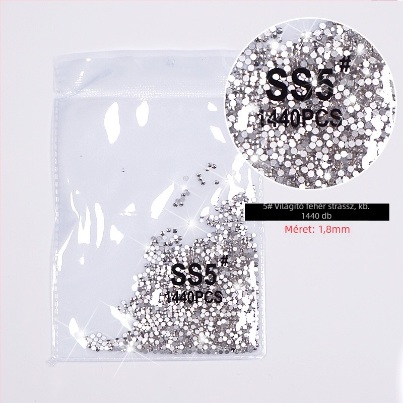 Körömdísz kis majommal, osztrák utánzat gyémántok, alumínium-oxid, alapcsomagolás