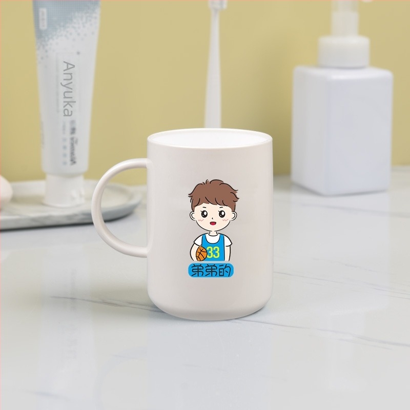 Szülő-gyerek fogkefe és szájöblítő pohár készlet, 3–5 fős család számára, műanyag