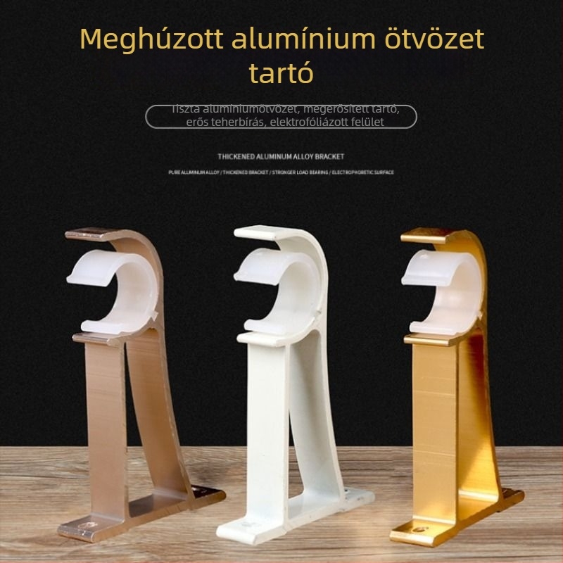 Függönyrúdtartó, alumíniumötvözetből, római rúdstílus, falra szerelhető, dupla rúd