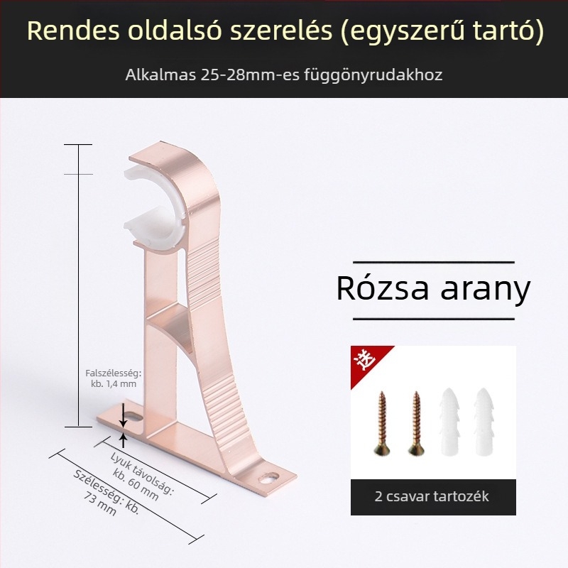 Függönyrúdtartó, alumíniumötvözetből, római rúdstílus, falra szerelhető, dupla rúd