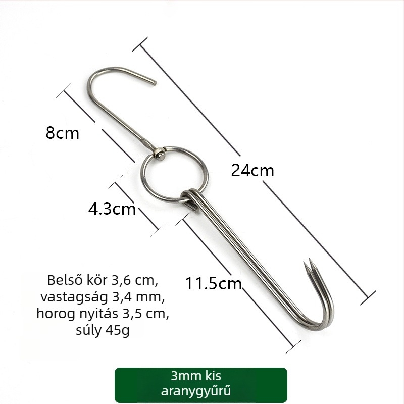 Rozsdamentes acél grillnyársak szabálytalan kialakítással és dupla kampókkal, Rongyang márka