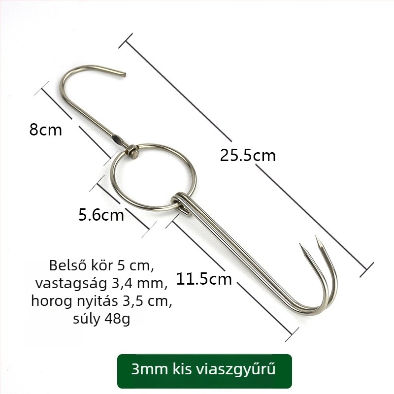 Rozsdamentes acél grillnyársak szabálytalan kialakítással és dupla kampókkal, Rongyang márka