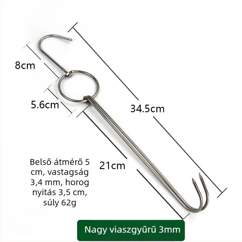 Rozsdamentes acél grillnyársak szabálytalan kialakítással és dupla kampókkal, Rongyang márka