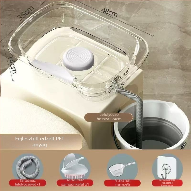 Otthoni lapos fekvésű samponmedence műanyagból — idős, terhes és ágyon ápolt betegek számára (Anyag: Műanyag; Márka: Egyéb; Specifikáció: 1)