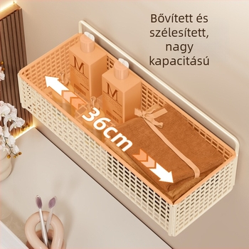 Fali fürdőszobai tároló kosár, fúrás nélküli telepítés, egyszerű stílus, modell 2350959837942220544