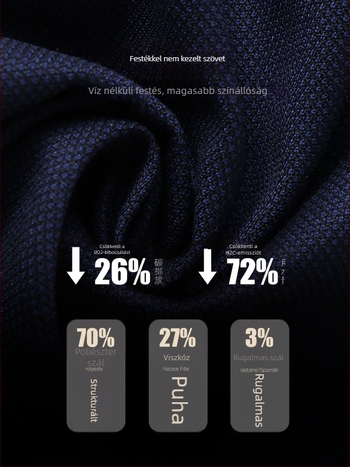 Houndstooth mintás férfi öltöny szett, géppel mosható, egysoros, kétgombos zárás, lapos gallér, poliészter-keverék