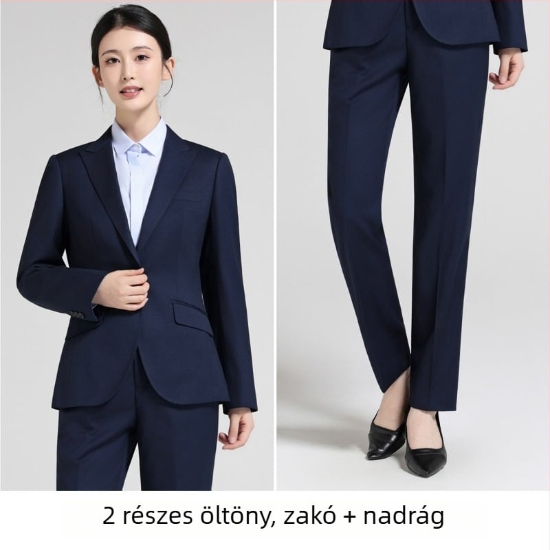 Houndstooth mintás férfi öltöny szett, géppel mosható, egysoros, kétgombos zárás, lapos gallér, poliészter-keverék