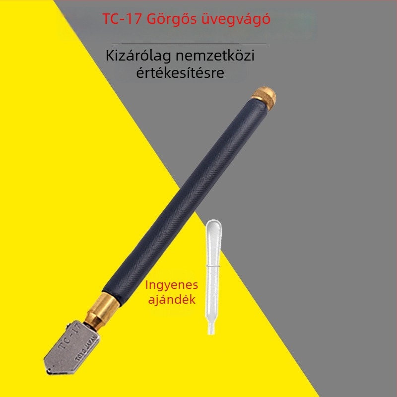 Yuesong görgős üvegvágó – üveg és csempe vágására, volfrámszilárd acél és gyémánt vég