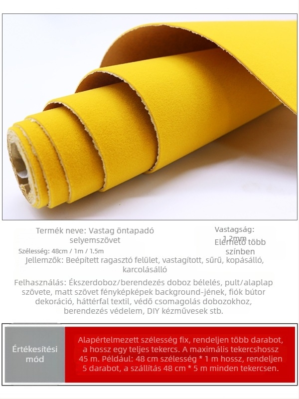 Vastagított öntapadós velúr flockált szövet hátlappal, szintetikus rost, fényelnyelő védelem, közvetlen alkalmazás
