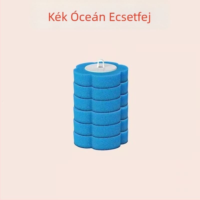 Egyszer használatos WC-kefe készlet, falra szerelhető, mosható, antibakteriális fejűek (24/48/72), illatok: citrom, levendula, óceán