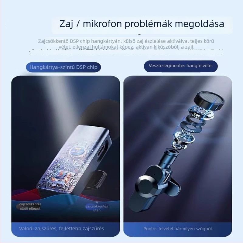 Klipszes lavalier mikrofon – dinamikus kapszula, zajcsökkentés, modell K35, SNR ≥70 dB, irányváltható kapcsoló