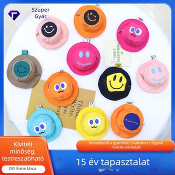 Huayang pénztárca érmeinek tárolására, poliészter, mosolygós mintázat, városi minimalista stílus, uniszex, Oxford bélés