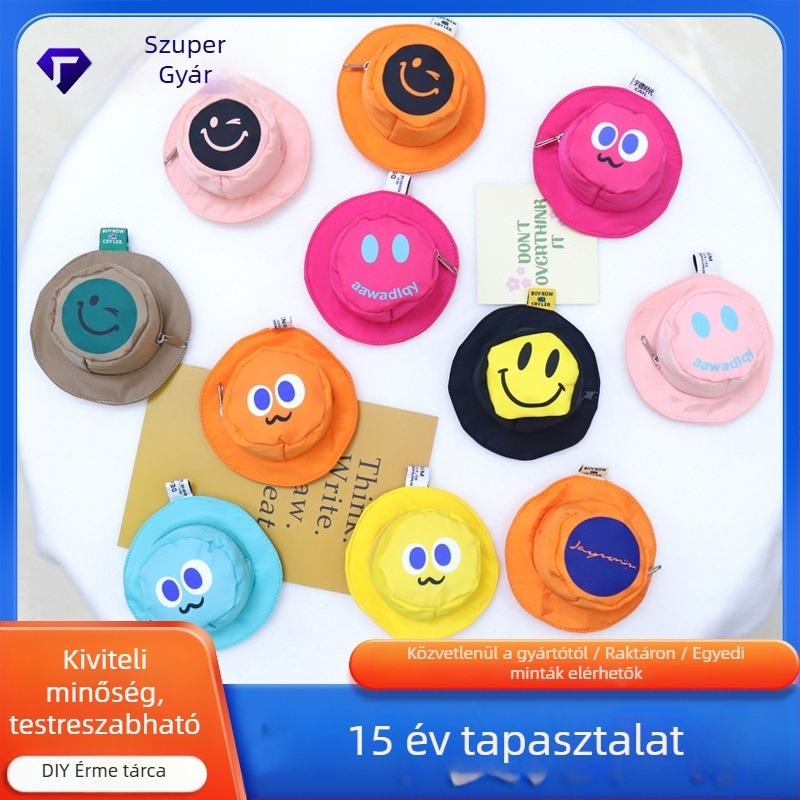 Huayang pénztárca érmeinek tárolására, poliészter, mosolygós mintázat, városi minimalista stílus, uniszex, Oxford bélés