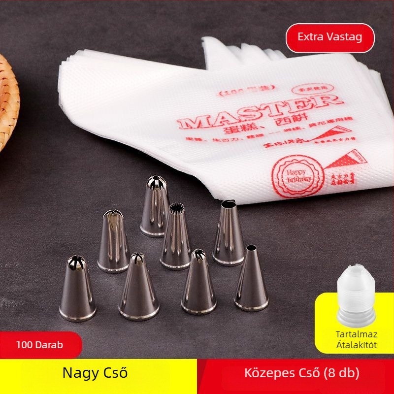 Díszítő tasak PET anyagból, 100 darabos készlet, Little Chef Girl