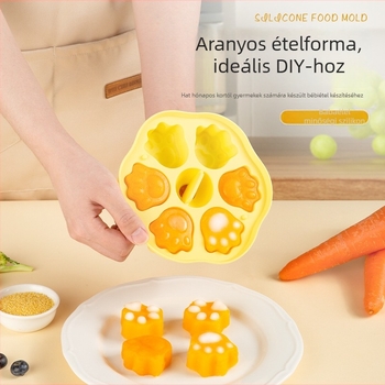 Szilikon babaélelmiszer-forma gőzöléshez és sütéshez – élelmiszerbiztonságú tortaforma, rajzfilmszerű dizájn, szabálytalan alak, családi használatra