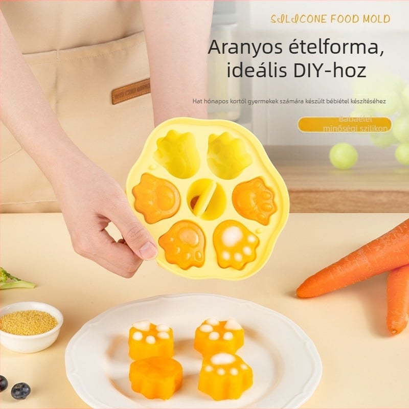 Szilikon babaélelmiszer-forma gőzöléshez és sütéshez – élelmiszerbiztonságú tortaforma, rajzfilmszerű dizájn, szabálytalan alak, családi használatra