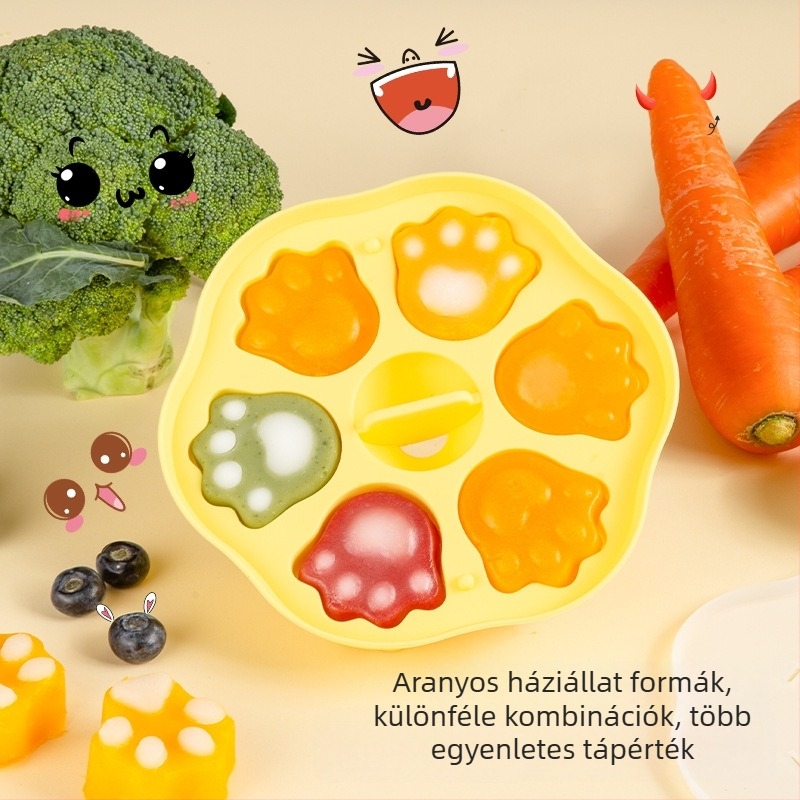 Szilikon babaélelmiszer-forma gőzöléshez és sütéshez – élelmiszerbiztonságú tortaforma, rajzfilmszerű dizájn, szabálytalan alak, családi használatra