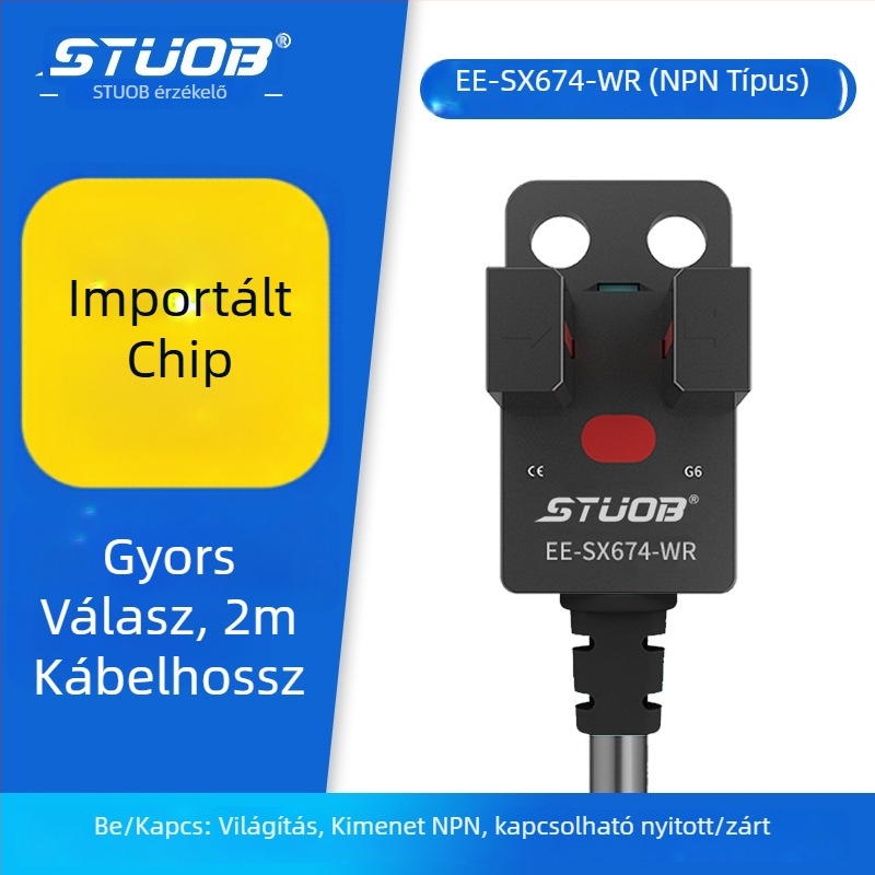 U-alakú fotóelektrikus kapcsoló, áthaladó fény típus, STUOB FM-SM670-WR / FM-SM672-WR / FM-SM674-WR / FM-SM671-WR, észlelési távolság 5 mm