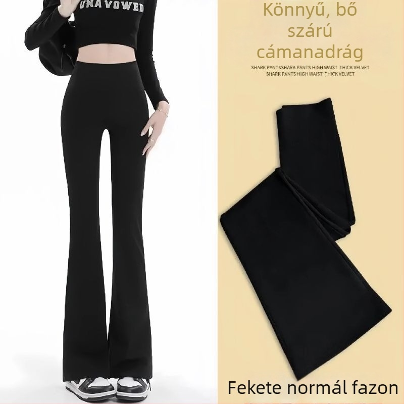 Női magas derekú karcsúsító yoga nadrág fleece béleléssel, széles lábú, haskontroll és fenékemelés, hosszú fazon, plusz méret, őszi–téli 2025.