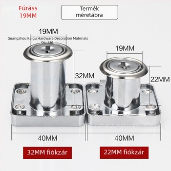 Gut fiókzár, cink ötvözet, modell 138-22, modern egyszerű stílus