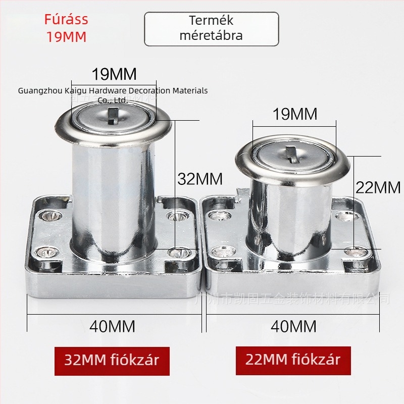Gut fiókzár, cink ötvözet, modell 138-22, modern egyszerű stílus