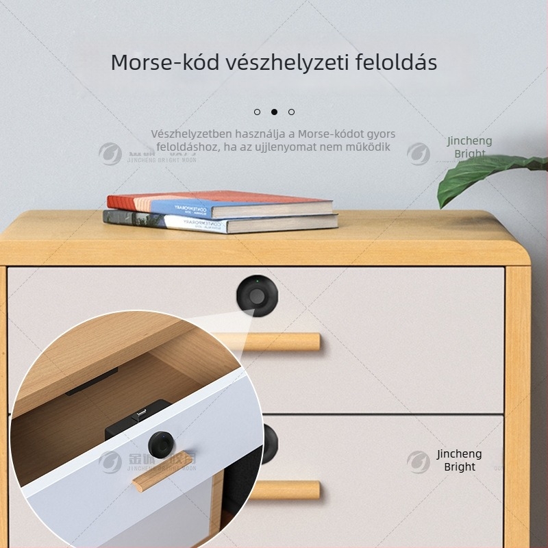 Okos elektronikus bútorzár fiókokhoz — modell F039S, ABS anyag, 20 ujjlenyomat tárolására