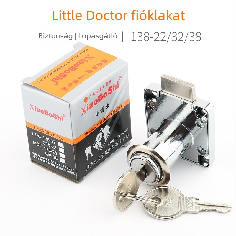 Little Doctor fiókzár bútorokhoz, gardrób- és szekrényajtókhoz universális kulccsal 138-22-32