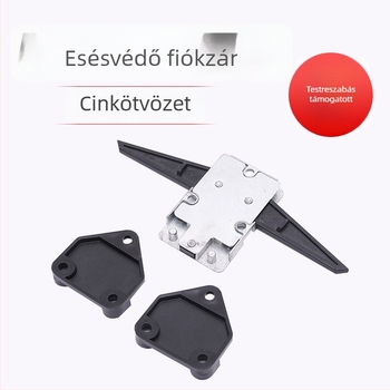 Fiókzár cink ötvözetből, modell S1010, többrétegű fiókhatárolóval és billentés elleni védelemmel.